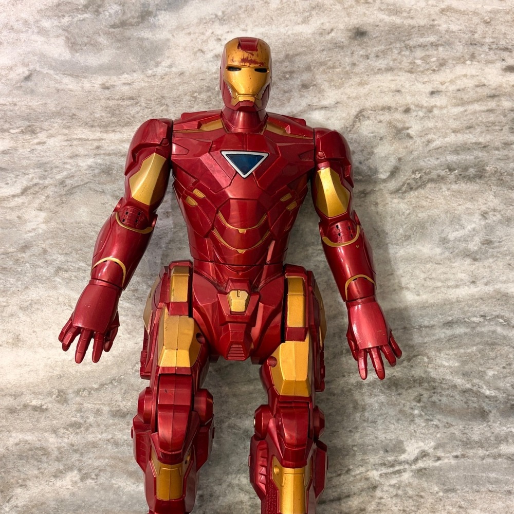 Marvel Iron Man Walking Action Figure Red Gold Motorized Toy Avengers Mark Armor